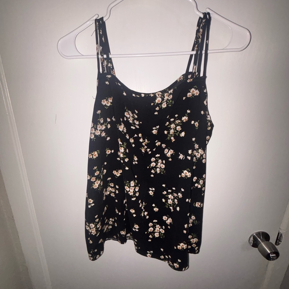 Chic Black Floral Women's Blouse
